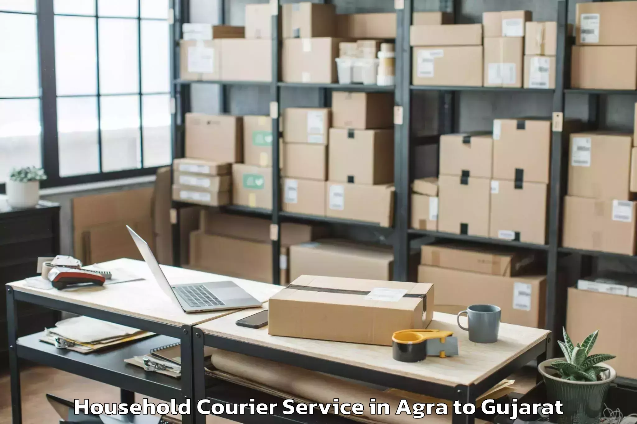 Easy Agra to Rajkot Airport Raj Household Courier Booking